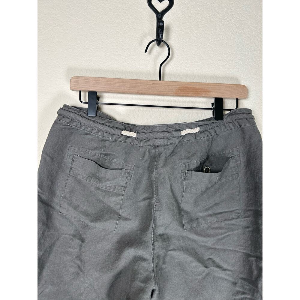 Sandro Women's Size 10 Linen Pants Cropped Lagenlook Rope Belt Bottoms - Picture 8 of 9